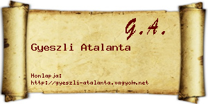 Gyeszli Atalanta névjegykártya